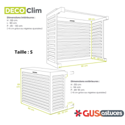 Dimension cache climatiseur Alu Blanc crème taille S