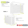 Dimension cache climatiseur Alu Blanc crème taille S