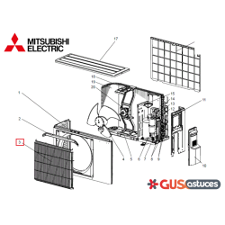 Grille de refoulement E22J63521 Mitsubishi