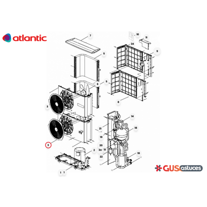 Grille de soufflage 711427 Atlantic