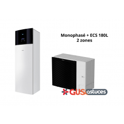 Altherma 3RF - Monophasé - 2 zones + ECS de 180L - 11, 14 et 16 kW / ERLA-DV3(7) + EBVZ16S18D6V / Daikin