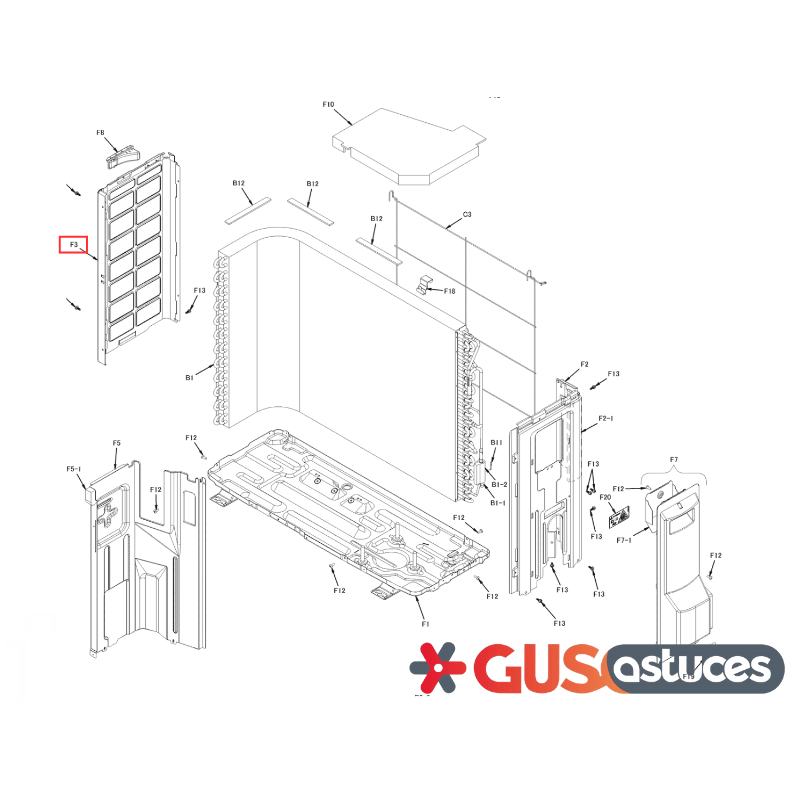 Tôle côté gauche 5024219 Daikin Tôle côté gauche 5024219 Daikin