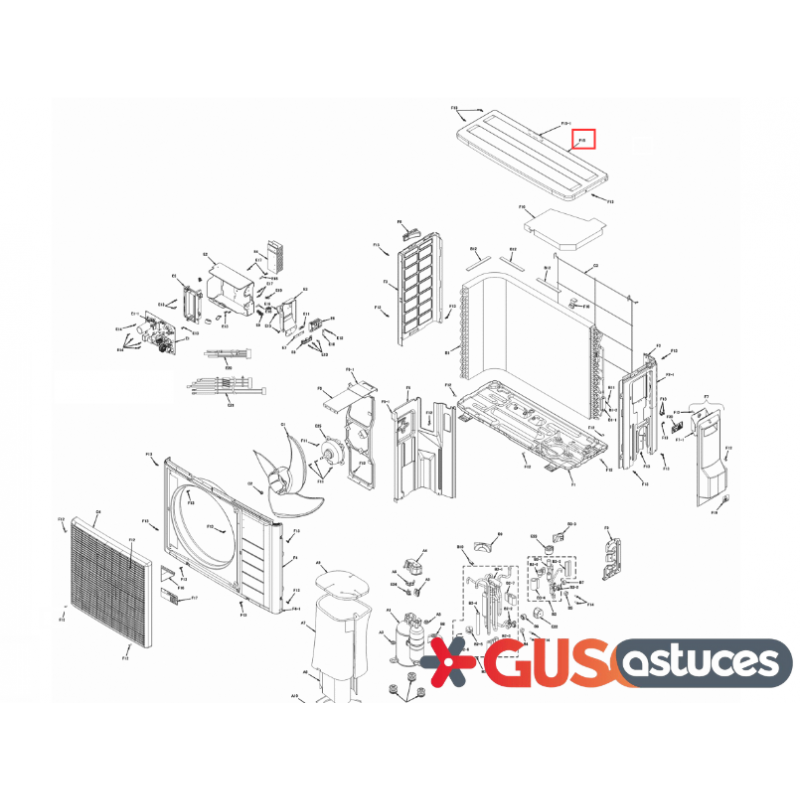 Tôle du dessus 5034765 Daikin Tôle du dessus 5034765 Daikin
