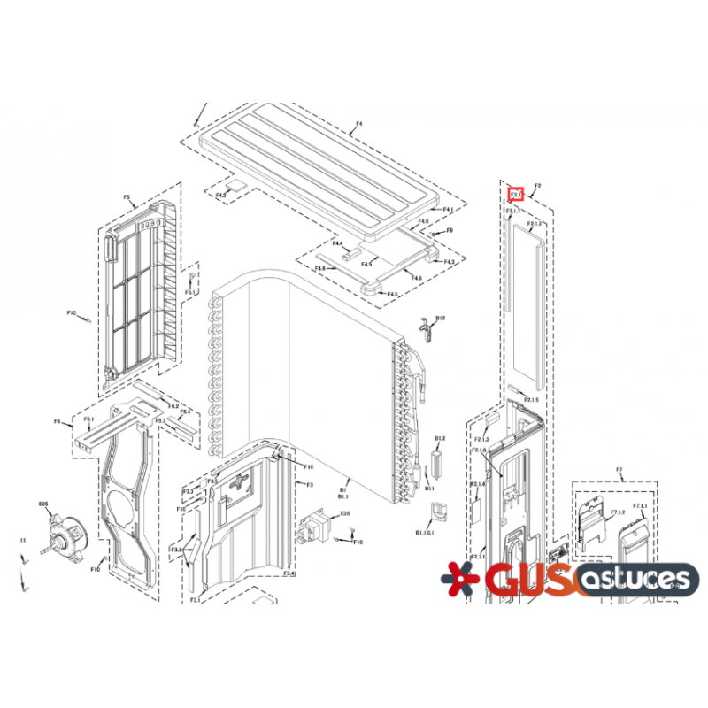 Tôle latérale droite 5021608 Daikin Tôle latérale droite 5021608 Daikin