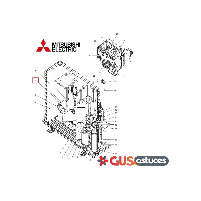 Hélice de ventilation S70K04115 Mitsubishi