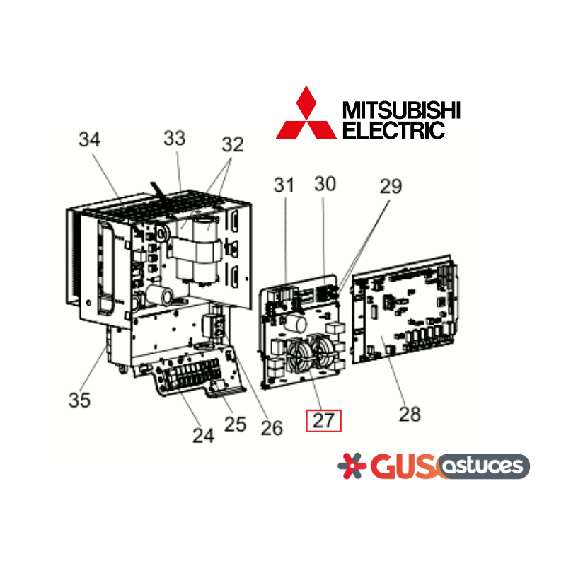 Platine filtre anti-bruit T7WE24346 Mitsubishi