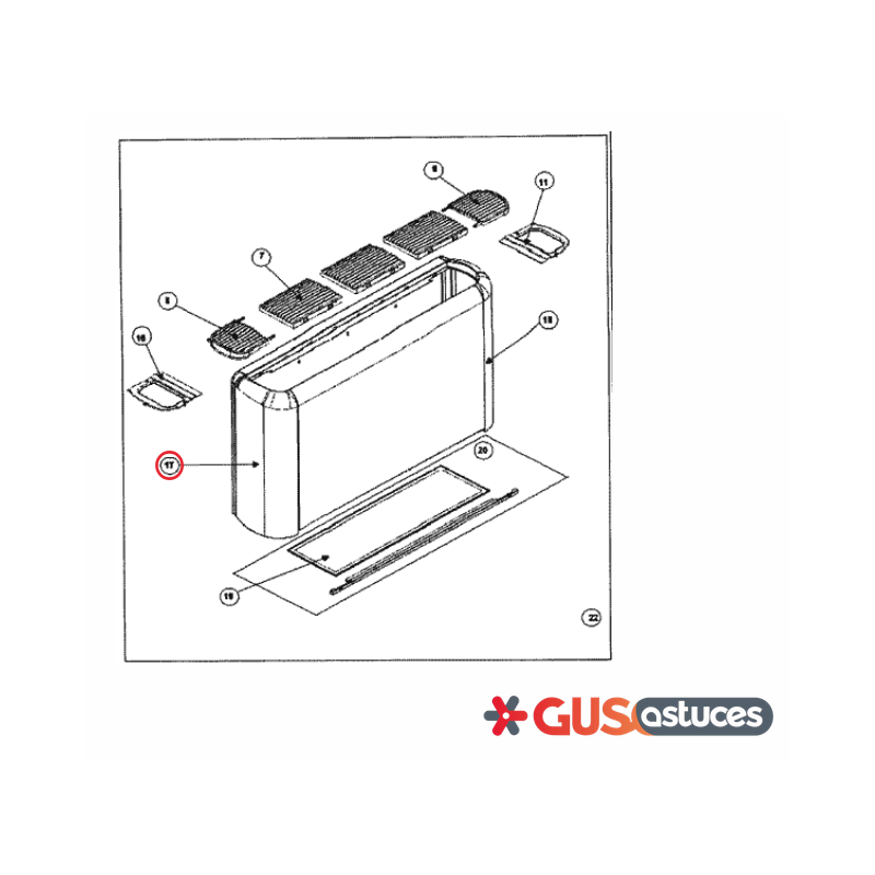 Tôle côté gauche 301017P Daikin Tôle côté gauche 301017P Daikin
