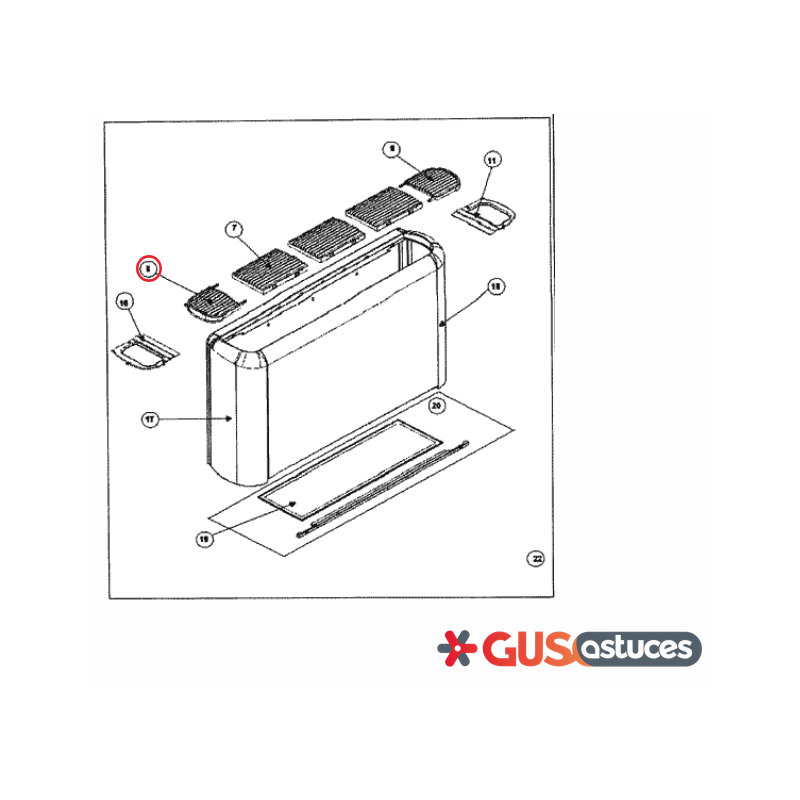 Grille côté gauche 324709P Daikin Grille côté gauche 324709P Daikin